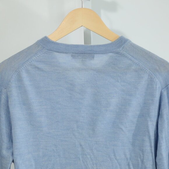 Hart Schaffner Marx Men’s Merino Wool Sweater Light Blue V-Neck Pullover Size M - Picture 6 of 7